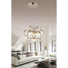 Fer Avize Narin Modern Tasarım Gold Kaplama 3 Renk Işık Veren Salon Mutfak Tavan Ledli 4 Lü Avize