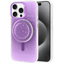 PineApple TR Apple iPhone 15 Pro Max Zore Magsafe Şarj Özellikli Tak-Çıkar Pop Soketli Zore Tiktok Kapak-Mor