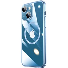PineApple TR Apple iPhone 13 Uyumlu Wireless Şarj Özellikli Sert Pc Zore Riksos Magsafe Kapak-Mavi