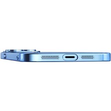 PineApple TR Apple iPhone 13 Uyumlu Wireless Şarj Özellikli Sert Pc Zore Riksos Magsafe Kapak-Mavi