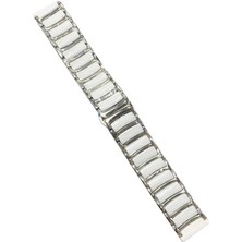 PineApple TR Gear S2 (20MM) Seramik Metal Kordon Zore Beyaz-Gümüş