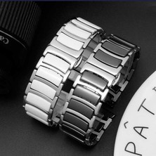 PineApple TR Gear S2 (20MM) Seramik Metal Kordon Zore Beyaz-Gümüş