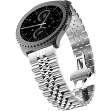 PineApple TR Galaxy Watch Active 2 44MM Uyumlu Krd-36 20MM Metal Kordon Zore Gümüş