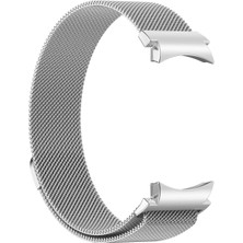 PineApple TR Galaxy Watch 6 44MM Uyumlu Krd-01 Metal Kordon Zore Gümüş