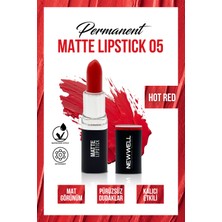 New Well Permanent Matte Lipstick 05 Hot Red  Uzun Süre Kalıcı