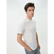 Koton Basic Tişört Kısa Kollu Bisiklet Yaka Slim Fit - Koton - 4SAM10276HK - Haki - S
