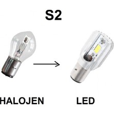 Fardoktoru S2 LED Motosiklet Scooter Forklift Far Ampulü 12V