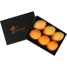 Demstar Professional Makeup Sponge 6'Lı Makyaj Süngeri Seti (3 Sarı-3 Turuncu)