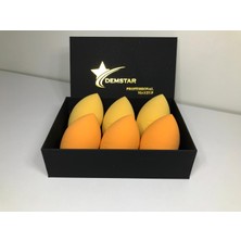 Demstar Professional Makeup Sponge 6'Lı Makyaj Süngeri Seti (3 Sarı-3 Turuncu)