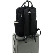 Sanmorris Unisex Suya Dayanıklı Krinkıl Kumaş Çok Gözlü Büyük Boy Laptop Okul ve Sırt Çantası