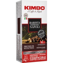 Kimbo Barista Espresso Napoli Nespresso Uyumlu Kapsül Kahve (Alüminyum) (10'lu Kutuda)