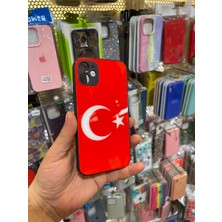 Eaksesuarnet iphone 12 Uyumlu Bayrak Desenli Cam Kılıf