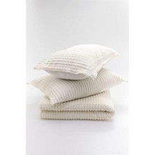 Merinos Modern Line 3 Parça Çift Kişilik Battaniye Seti Kemik