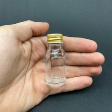 8 Adet 10ML Gold Metal Kapak Şeffaf Mini Cam Şişe Çok Amaçlı Metal Kapaklı Shot Şişesi 8X10ML