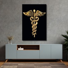 Gaagart Tekli Dikey Kanvas Poliklinik Tablosu Asklepios'un Asası Sembol