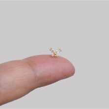 Heppii Gold Kaplama Taşlı Kelebek Figürlü Gümüş Hızma