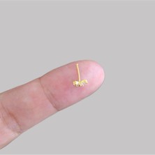 Heppii Gold Kaplama Taşlı Kelebek Figürlü Gümüş Hızma