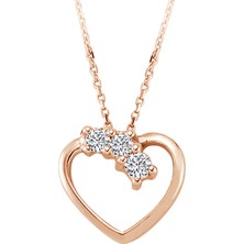 Sirius Pırlanta 3 Taşlı Pırlanta Kalp Kolye 0415P0024