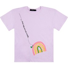 Chandraswear Kız Çocuk Mor Tshirt Baskılı- Wear