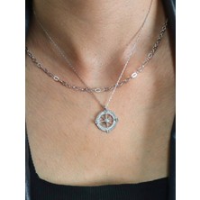 Neva Jewelry Taşlı Pusula Kolye