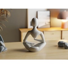 three3dprints Meditasyon Modern Biblo Masa Üstü Mermer Görünümlü Beyaz Plastik Heykel1 Renk Tek Ebat Beden