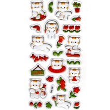 Limmy Sticker Kabartmalı Stiker Defter Planlayıcı Etiket (LDE042)-19X9CM - Kedi ve Lale