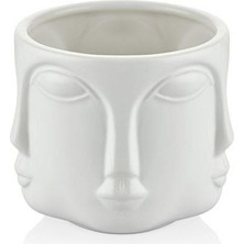 Lamedore Havelka Suratlı Parlak Beyaz Dekoratıf Buyuk Boy 11.5X11.5X10.5 cm (36