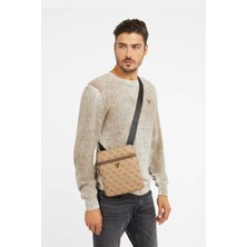 Guess Mılano Crossbody Fla Kahve Desenli Erkek Çanta Ergonomik Tasarım ve Geniş İç Hacim