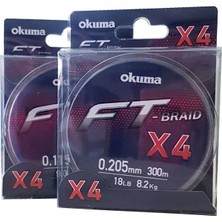 Okuma Ft-*4 Braided Line 300 mt Grey Örgü Ip