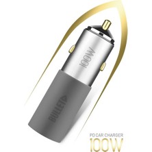 Powerway Bullet 100W Araç Çakmaklık Şarj Cihazı Type-C ve USB Çıkışlı Profesyonel Turbo Hızlı Araç Şarj