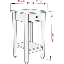 Boyut Mobilya Tek Çekmeceli, Sabit Ayaklı Dekoratif Dresuar