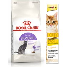 Royal Canin Sterilised 37 Kısır Kedi Kuru Maması 2 kg + Gimcat Duo Paste Peynirli Multi Vitamin 50GR