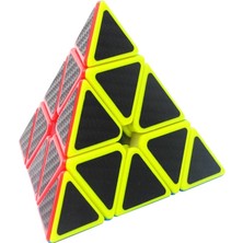 1 Pcs Pramid Cube Corbon Fiber Cube 1ADET Vıp Piramit Zeka Küpü Pramit Hız Küpü Trıangle Rubiks Cube