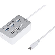 Hadron HDX7029 Type-C To USB 3.0 Hub 3 Port USB Çoğaltıcı + Ms/sd/m2/tf 7in1 Kart Okuyucu 5/10 Gbps