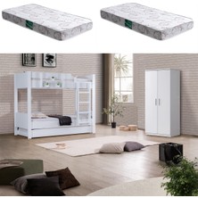Setay Asya Yavrulu Ranza 2 Kapaklı Dolap + 2 Adet Comfort Yatak