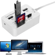 Hadron HDX7028 USB 3.0 Çogaltıcı Hub Combo 3 Port +  7in1 Ms/sd/m2/tf Kart Okuyucu 5/10 Gbps 20 cm