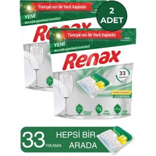 Renax Bulaşık Makinesi Kapsül Hepsi Bir Arada 33'lü 2 Adet