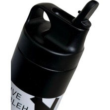 Tarantula Çift Yalıtımlı Pipetli Siyah 550ML Stainless Steel Vakumlu Termos