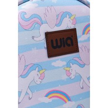 Wia Kids Eğlenceli Melek Unicorn Baskılı Tek Bölmeli Kreş/çocuk Çantası