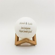 Hediye Vakti Kişiye Özel 3D Ay  Mom Sarı Gece Lambası  *stand Hediyeli*