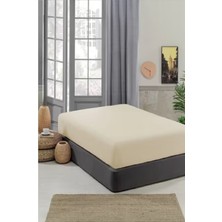 Evony Lastikli Pamuk Penye Çarşaf Krem 180X200 cm