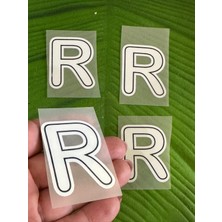 Gönülden Tasarım 5x4 cm 4 Adet Ütü Ile Yapışan R Harfi Transfer Baskı Arma