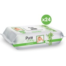 Super Pure Baby Organik Bambu Özlü Islak Havlu 90'lı x 24 Adet (2160 Yaprak)