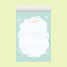 Grdall 1 Adet - A6 Ebatta Üstten Tutkallı Not - Tutkallı Bloknot - Desenli Notluk - Notepad