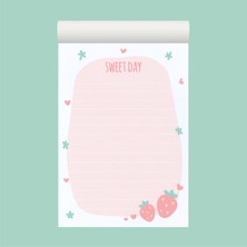 Grdall 1 Adet - A6 Ebatta Üstten Tutkallı Not - Tutkallı Bloknot - Desenli Notluk - Notepad