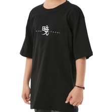 İrem Çocuk Giyim Erkek Çocuk /kız Çocuk Uchiha Anime Karakterli Çift Taraf Baskılı Siyah Renk T-Shirt