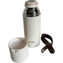 Tarantula Stainless Steel Bardaklı Kayışlı Beyaz 350 ml Günlük , Şık, Modern , Hediyelik Termos .