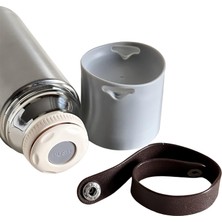 Tarantula Stainless Steel Bardaklı Kayışlı Gümüş 350 ml Günlük , Şık, Modern , Hediyelik Termos .