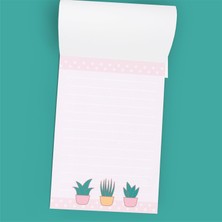 Grdall 1 Adet - A6 Ebatta Üstten Tutkallı Not - Tutkallı Bloknot - Desenli Notluk - Notepad