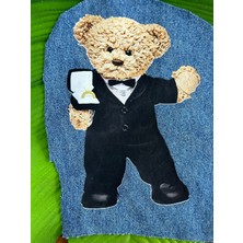 Gönülden Tasarım 20 x 14 cm Kot Ayı Baskılı Arma Dikiş Aksesuarı
